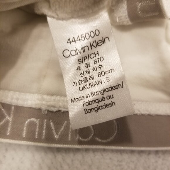 Calvin Klein White Classic Small Bralette Racer Back Basic Bra Top Bandeau - Picture 4 of 7